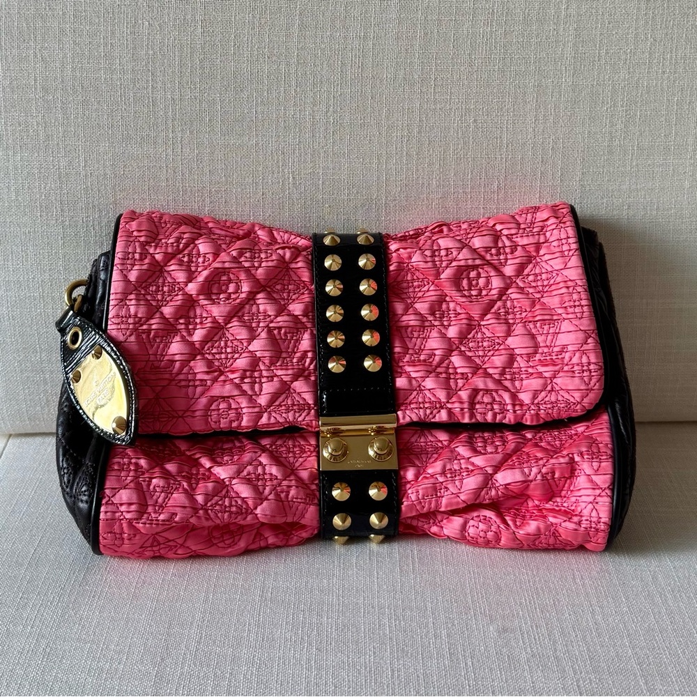 Louis Vuitton Coquette Pochette – Limited Edition FW09, Hot Pink Silk, Like New
